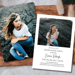 Abschluss-Einladung | Gemeinsame Grad Party Einladung | Herzlichen Glückwunsch Grad | Graduierung Ankündigung | Highschool Abschluss Karte Vorlage | Leinwand