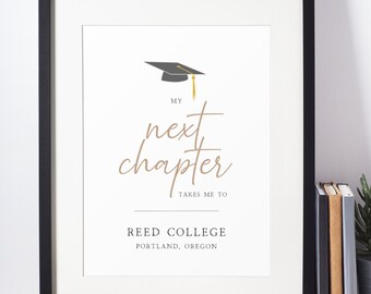 My Next Chapter Graduation Printable | Personalized Graduation Party Decor | Graduation Party Signs | High School Grad | Senior 2024