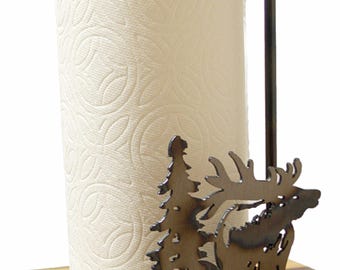Elk Facing Forward Paper Towel Holder