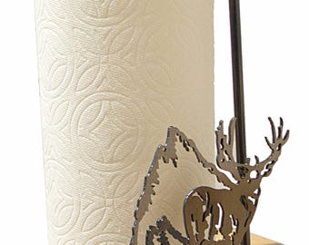 Deer with Rocks Paper Towel Holder
