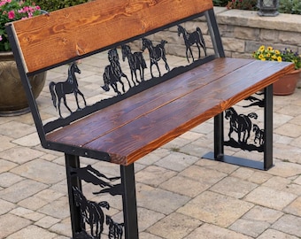 Rustic Horse Bench