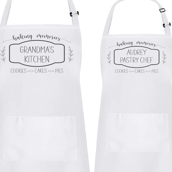 Personalized Mommy and Me Kitchen Aprons, Matching Adult and Kid Apron Set, Kitchen or Bakery Christmas Mother's Day gift
