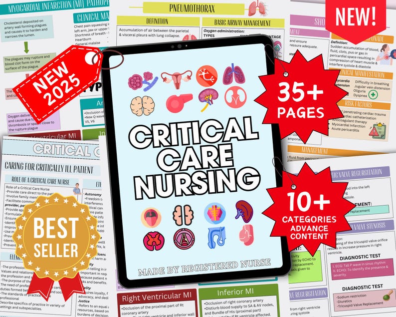 Critical Care Nursing Study Guide 2024, ICU Med Surg Notes (digital ...