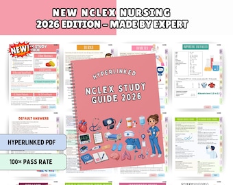 2026 Next Gen NCLEX Study Guide, Hyperlinked NEW Colorful & Concise (PDF Download)