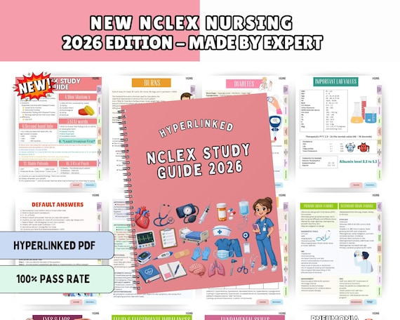 2026 Next Gen NCLEX Study Guide, Hyperlinked NEW Colorful & Concise (PDF Download)