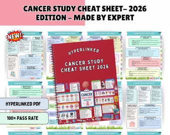 150+ Cancer (Oncology) Cheat Sheet 2025, Nursing Study Guide, 2026 Edition Hyperlinked (PDF)