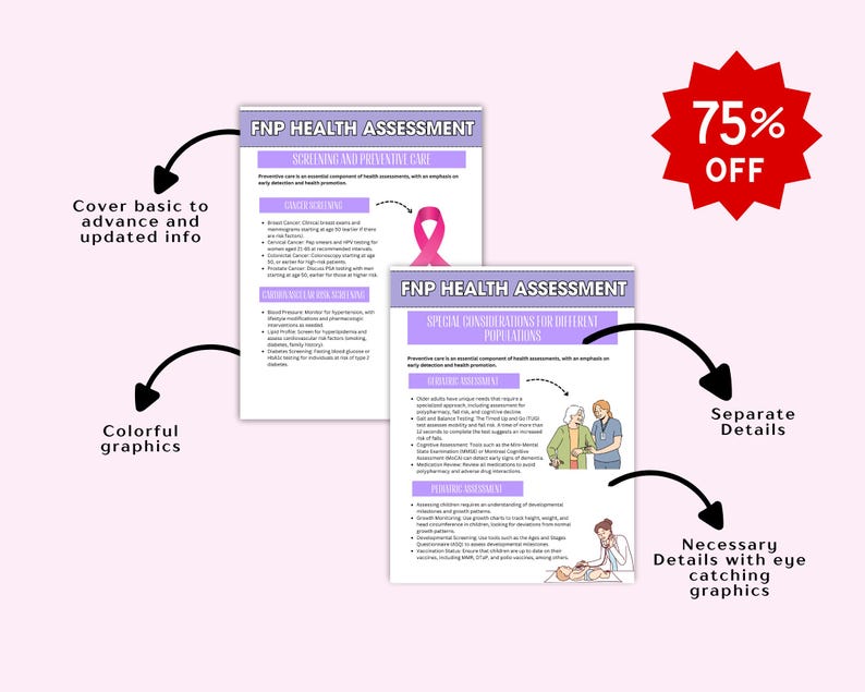 FNP Health Assessment Study Guide, Nurse Practitioner Notes (PDF ...
