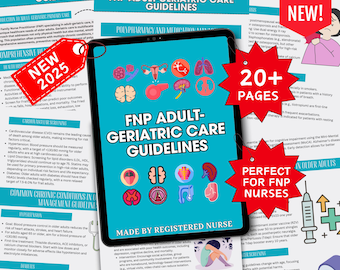 UPDATED for 2025! Adult/Geriatric Nurse Practitioner Clinical Guide,  FNP Study Guide, FNP Nervous System, Nurse Practitioner Clinical Guide