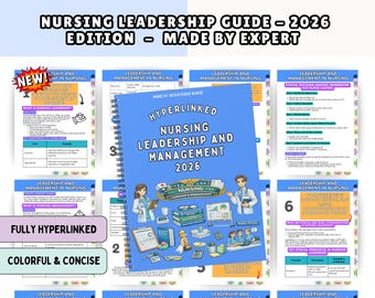 Nursing Leadership Notes Bundle, Study Guide, 80+ Topics, 10+ Topics, Hyperlinked 2026 (PDF)