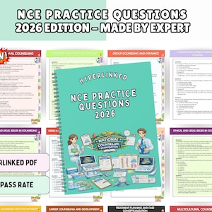 NCE Exam Prep, Studiehandledning, Övningsfrågor, Hyperlänkad 2026 (Digital Nedladdning)