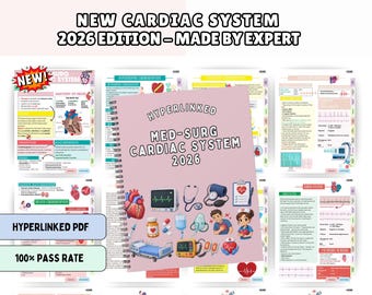 Advance Cardiac Nursing Notes Bundle, Cardiovascular System, Med Surg, Hyperlinked 2026 (PDF)