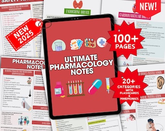 Pharmacology Study Guide Bundle 100+ Pages, Pharmacology Notes, Nursing Study Guides, Nclex Pharmacology, ATI Pharmacology, Nursing Bundle