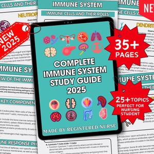 Immune System Notes 35+ Pages, Immunology with Types, Disorders, Nursing School Notes, 2025 Edition, Nursing Study Guide, Exam Prep Notes