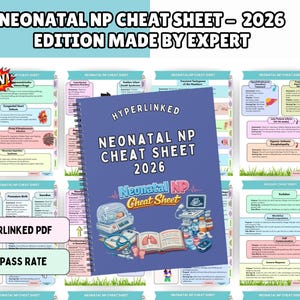 Neonatal NP Cheat Sheet, NICU Nursing Quick Reference, New Hyperlinked 2026 PDF (Digital Download)