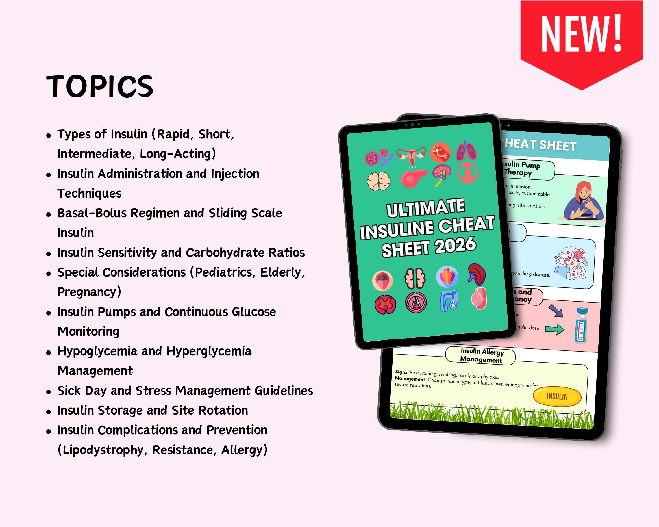 100+ Insulin Types Cheat Sheet 20+ Pages, Nursing Study Guide 2025-26 ...