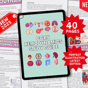 AKTUALISIERT: CCRN Hämodynamischer Crashkurs, ICU Critical Care Nursing Notes, Studienführer für die Intensivpflege, digitaler Download