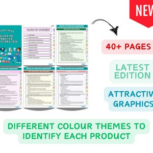 May include: A digital study guide titled Hyperlinked NCLEX PN Practice Questions 2026, featuring a table of contents and multiple pages of nursing exam questions. The document includes colourful graphics, 40+ pages, and distinct colour-coded sections.
