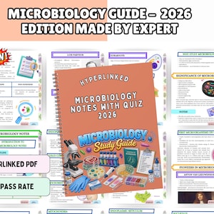 Ensemble de notes de microbiologie, guide d'étude pour les études médicales, version PDF avec liens hypertextes (NOUVEAU 2026)