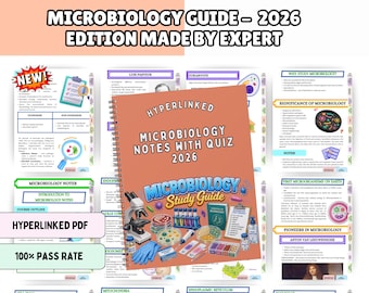 Mikrobiologie-Notizenpaket, Studienführer für das Medizinstudium, Hyperlinks, NEU 2026 (PDF)