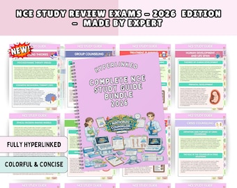 NCE Study Guide Bundle with Mock Exams, Hyperlinked 2026 NEW (Digital Download)