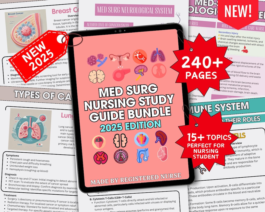 Med-surg Study Bundle 2025, Nursing Study Guide, Med Surg Notes ...
