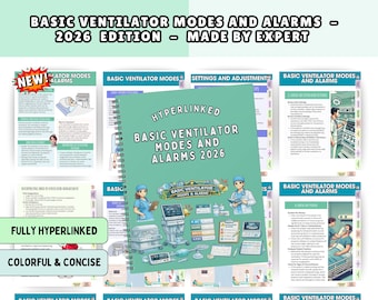 Ventilator Modes & Alarms Cheat Sheet, Nurse Study Guide, NEW Hyperlinked 2026 UPGRADED (Digital Download)