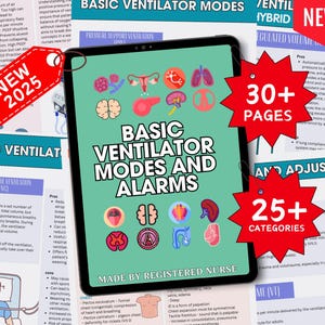 Cheatsheet ventilator | Gids met studienotities voor verpleegkundigen | NCLEX-voorbereidingsblad | Directe digitale download pdf-afdrukbare