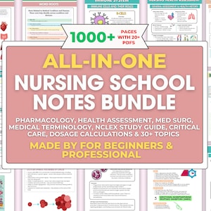 All-in-one Nursing School Notes, Anleitung für Krankenpflegeschüler, Grundlagen, MedSurg, Pharmakologie, Mutter Baby und Pädiatrie