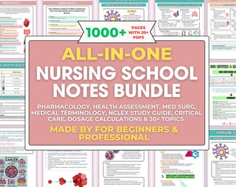 Nursing School Notes Bundle, Med Surg, Pharmakologie (Digitaler Download)