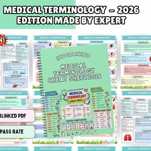 Medical Terminology Cheat Sheet, Paramedic Study Guide, Hyperlinked 2026 (Digital Download)