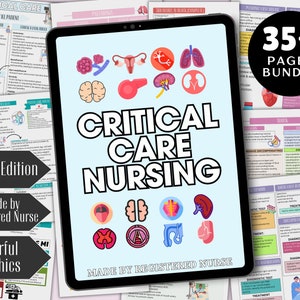 Critical Care Nursing 2024 Edition, ICU Study Guide, Med Surg, Nursing Study Guide, Nursing School Notes, Nursing Essentials, Nursing Bundle