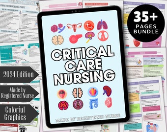 Critical Care Nursing 2024 Edition, ICU Study Guide, Med Surg, Nursing Study Guide, Nursing School Notes, Nursing Essentials, Nursing Bundle