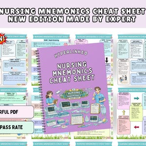 Nursing Mnemonics Cheat Sheet Bundle, Nursing Study Guide, Med Surg Notes, Pharmacology, Mental Health, Lab Values, Ob Notes, Nursing Notes