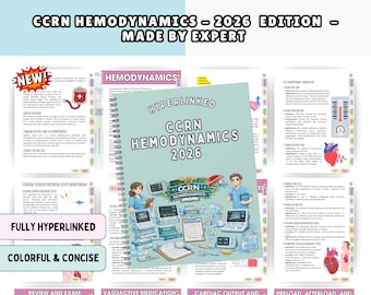 CCRN Hemodynamics Study Guide: Critical Care Nursing Notes, 2026 Hyperlinked (Digital Download)