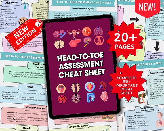 Head To Toe Assessment Cheat Sheet Nursing School