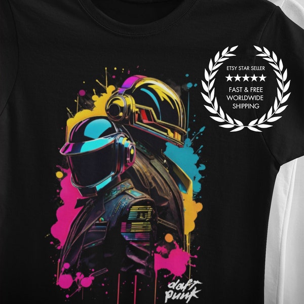 Daft Punk Tshirt | DJ Legends Shirt, Electronic Music, EDM Clubbing Tee, Get Lucky, Daft Punk Helmet, Unisex T-Shirt