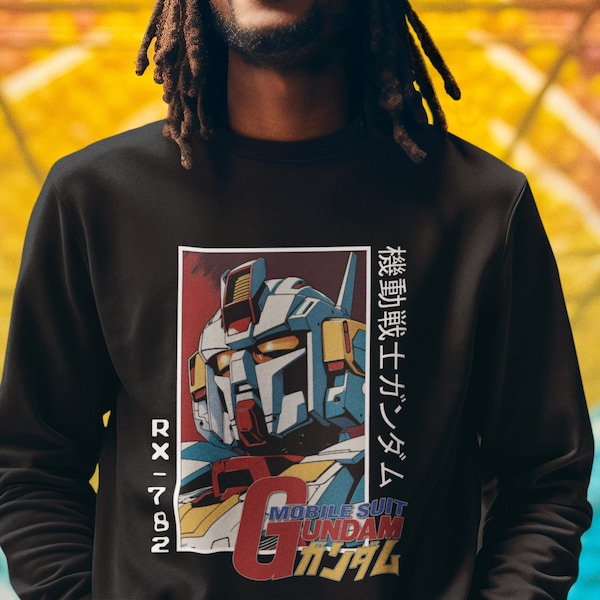 Pull Mobile Suit, tshirt Gundam RX-78-2, mecha emblématique, robot manga, sweat Gundam Wing, pull, pull, chemise