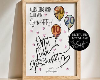 Kreatives Geldgeschenk zum Geburtstag, DIY Geburtstagsgeschenk Vorlage, Last Minute Geschenk Geld, Einzigartige Geschenkidee Geld Verpacken