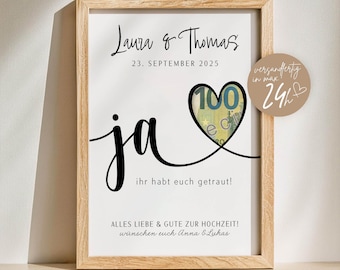 personalisiertes geldgeschenk zur hochzeit, geld zur hochzeit geschenke für das brautpaar, verpackung geldgeschenk hochzeit personalisiert