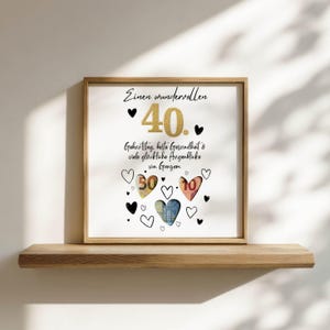 Geldgeschenk 40. Geburtstag PDF Vorlage Sofort Download, Last Minute DIY Geldgeschenk verpacken, Kreative Geschenkidee Runder Geburtstag bild 11