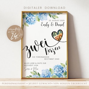 Personalisiertes Hochzeitsgeschenk Geld Zum Selberbasteln, DIY Vorlage Verpackung für Geldgeschenk Zur Hochzeit, Druckvorlage PDF Download