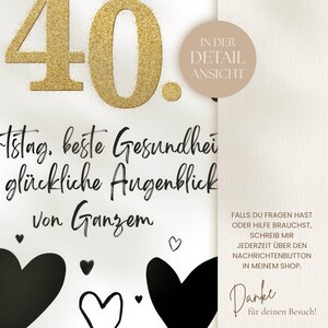 Geldgeschenk 40. Geburtstag PDF Vorlage Sofort Download, Last Minute DIY Geldgeschenk verpacken, Kreative Geschenkidee Runder Geburtstag bild 13