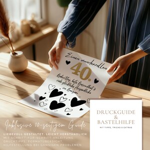 Geldgeschenk 40. Geburtstag PDF Vorlage Sofort Download, Last Minute DIY Geldgeschenk verpacken, Kreative Geschenkidee Runder Geburtstag bild 8