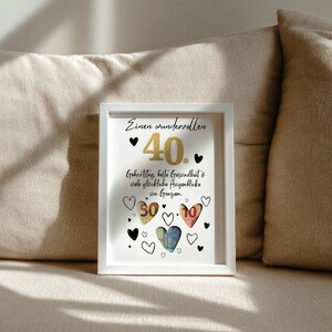 Geldgeschenk 40. Geburtstag PDF Vorlage Sofort Download, Last Minute DIY Geldgeschenk verpacken, Kreative Geschenkidee Runder Geburtstag bild 9