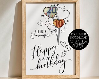 Kreatives Geldgeschenk zum Geburtstag, Last Minute Geschenk Geld Verpacken Einzigartige Geschenkidee, DIY Geburtstagsgeschenk Din A4 Vorlage