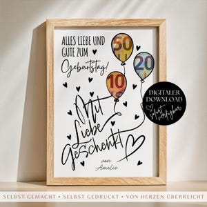 Kreatives Geldgeschenk zum Geburtstag, Einzigartige Geschenkidee Geld Verpacken, Last Minute Geschenk Geld, DIY Geburtstagsgeschenk Vorlage