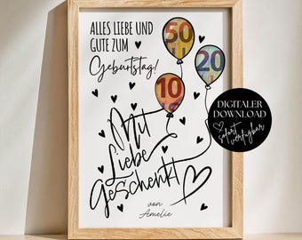 Kreatives Geldgeschenk zum Geburtstag, Einzigartige Geschenkidee Geld Verpacken, Last Minute Geschenk Geld, DIY Geburtstagsgeschenk Vorlage