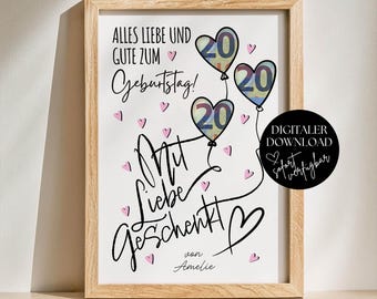 Kreatives Geldgeschenk zum Geburtstag, Last Minute Geschenk Geld, DIY Geburtstagsgeschenk Vorlage, Einzigartige Geschenkidee Geld Verpacken