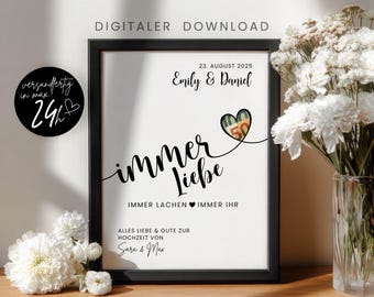 Personalisiertes Geldgeschenk Zur Hochzeit  PDF Druckvorlage, Kreatives Geldgeschenkzum Ausdrucken, Last Minute Geschenk Zum Selberbasteln