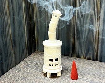 White Round Handmade Ceramic Incense Burner | Home Decor | Incense cone | Gift | Decor | Meditation | Aroma | Unique | Incense stove